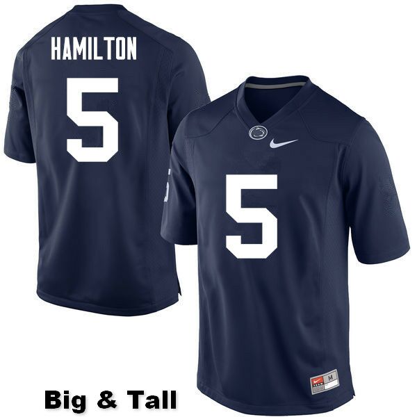 NCAA Nike Men's Penn State Nittany Lions DaeSean Hamilton #5 College Football Authentic Big & Tall Navy Stitched Jersey CBH8698CW